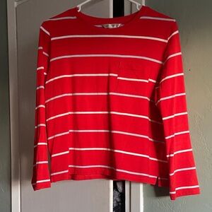 Banana Republic Kids Red and White Striped Long Sleeve Shirt